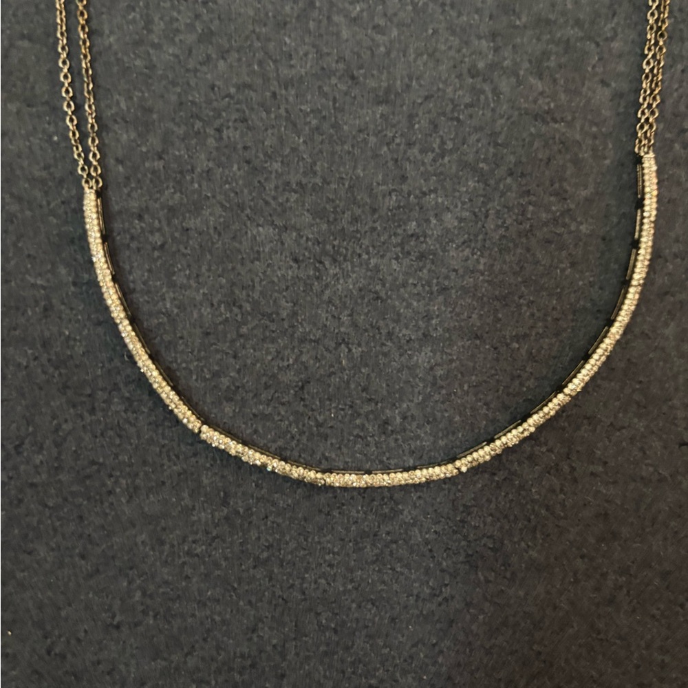 J. Landa Sterling Silver Diamond Bar Necklace